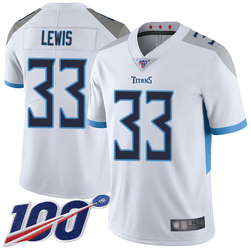 Tennessee Titans Limited White Men Dion Lewis Road Jersey NFL Football #33 100th Season Vapor Untouchable->tennessee titans->NFL Jersey